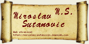 Miroslav Šutanović vizit kartica